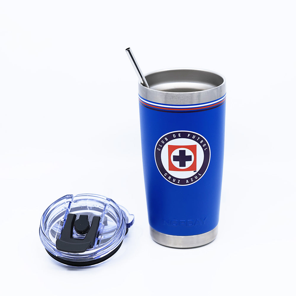TERMO ACERO INOXIDABLE 20OZ CRUZ AZUL.