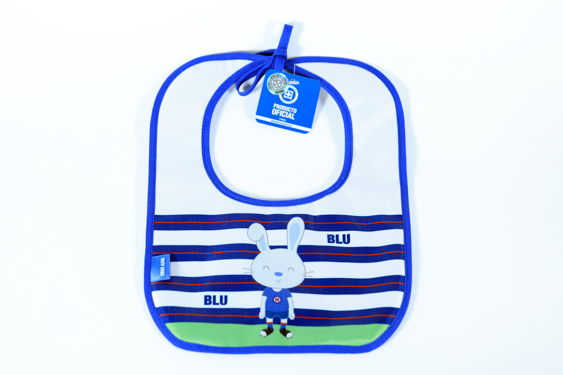 BABERO TELA BLU BLANCO