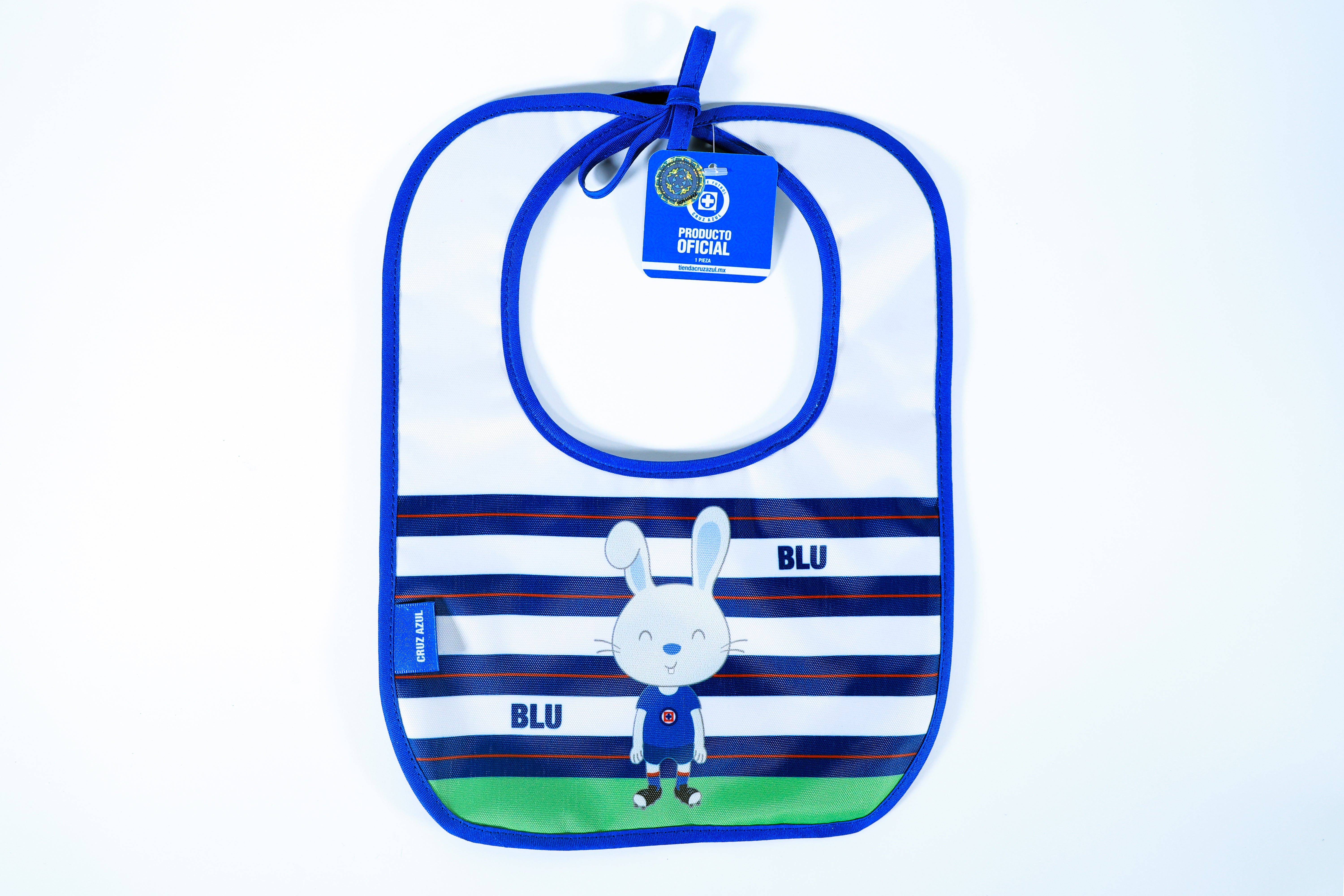 BABERO TELA BLU BLANCO