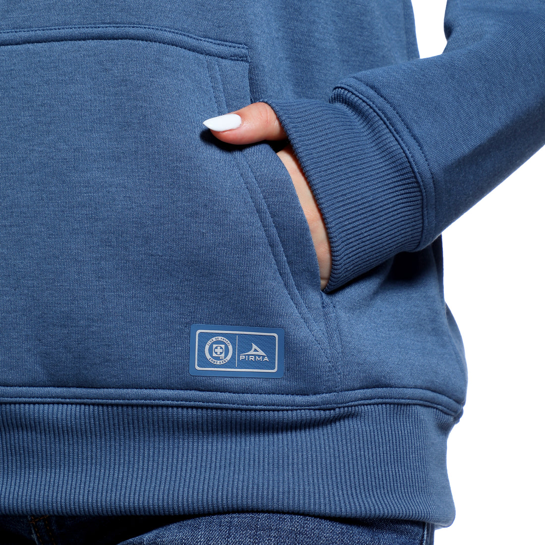 HOODIE DAMA AZUL ACERO
