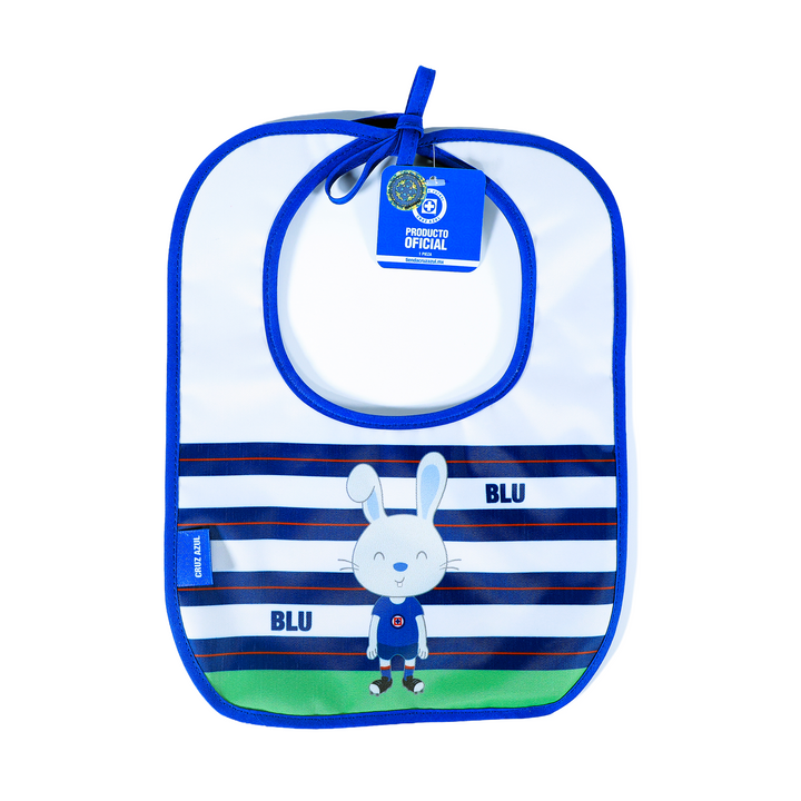 BABERO PLASTICO BLU BLANCO