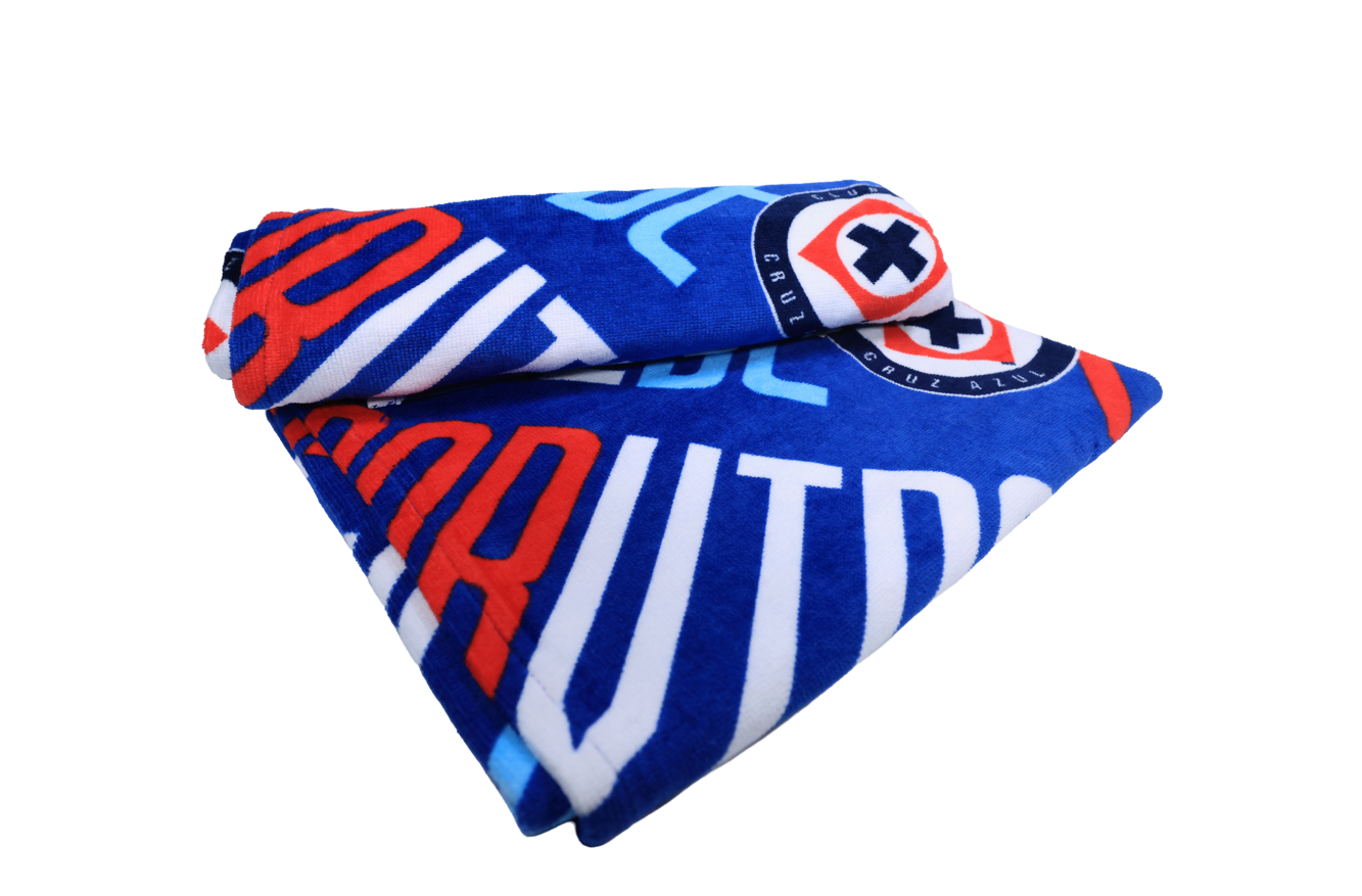 TOALLA ALGODON AZUL DE POR VID