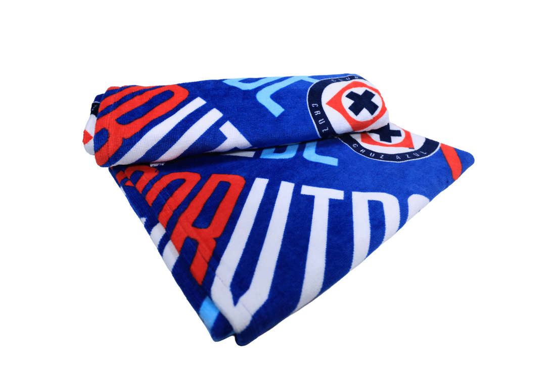 TOALLA ALGODON AZUL DE POR VID